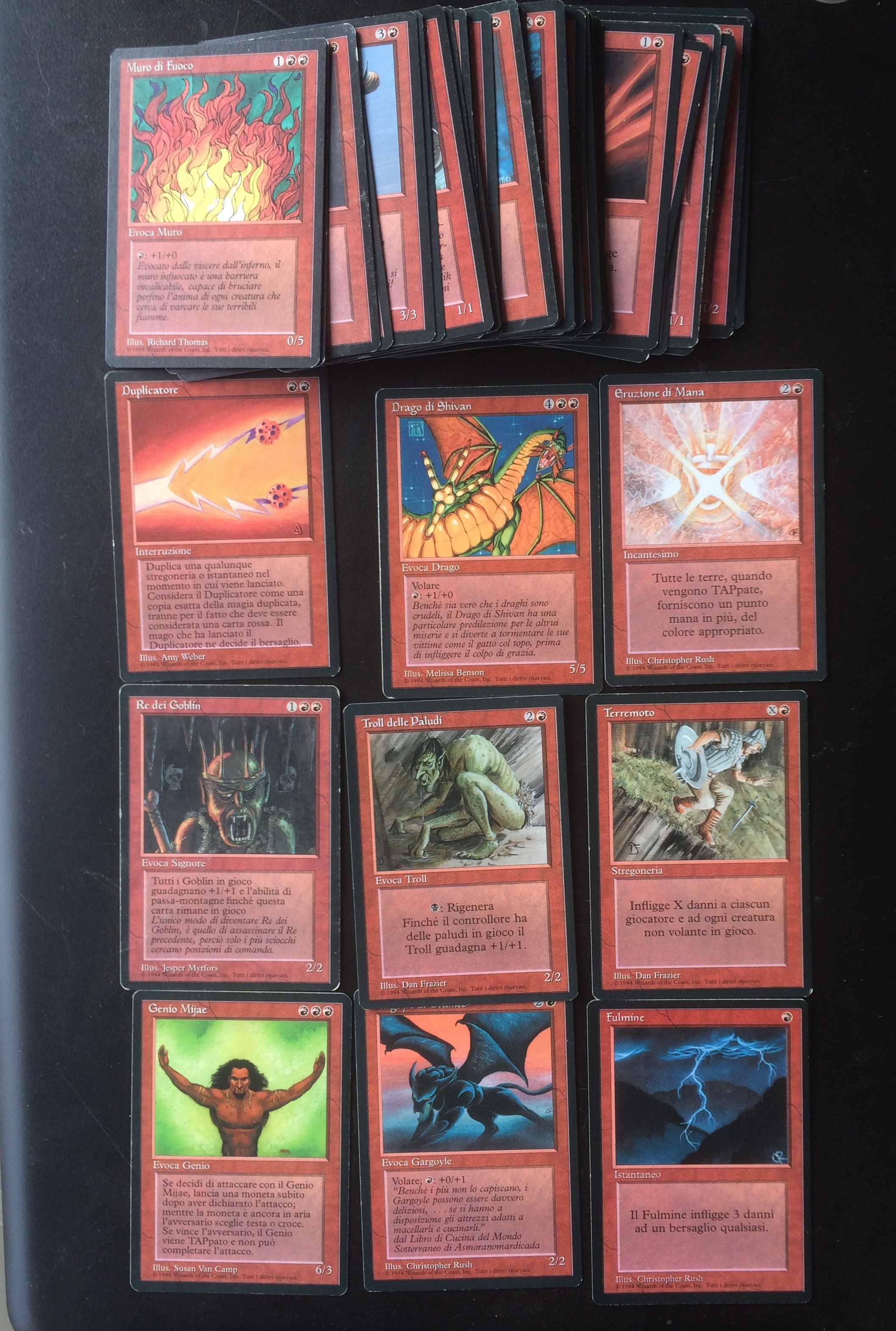 Italian FBB first edition revised black border Set Magic the Gathering