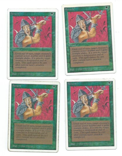 Magic MTG Unlimited playset 4x Berserk