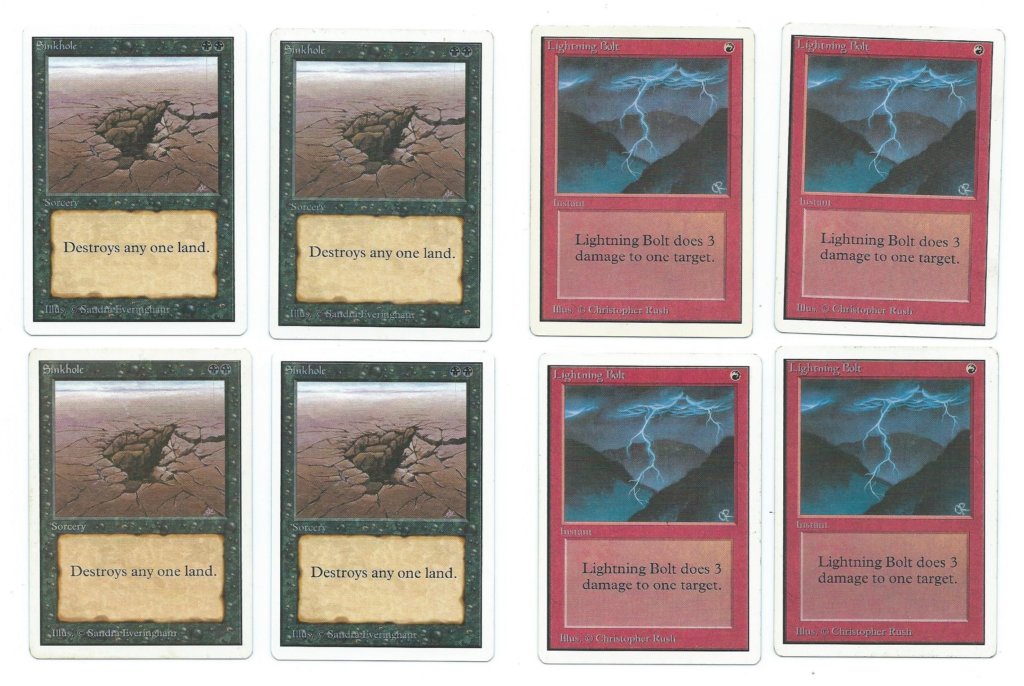 Unlimited 4x Sinkhole & Lightning Bolt Magic the Gathering MTG rare