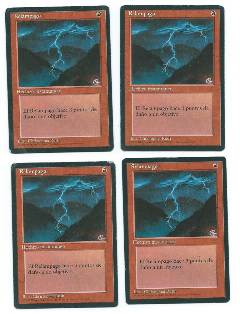 4x FBB Lightning Bolt Magic the Gathering MTG Singles Cards CCG