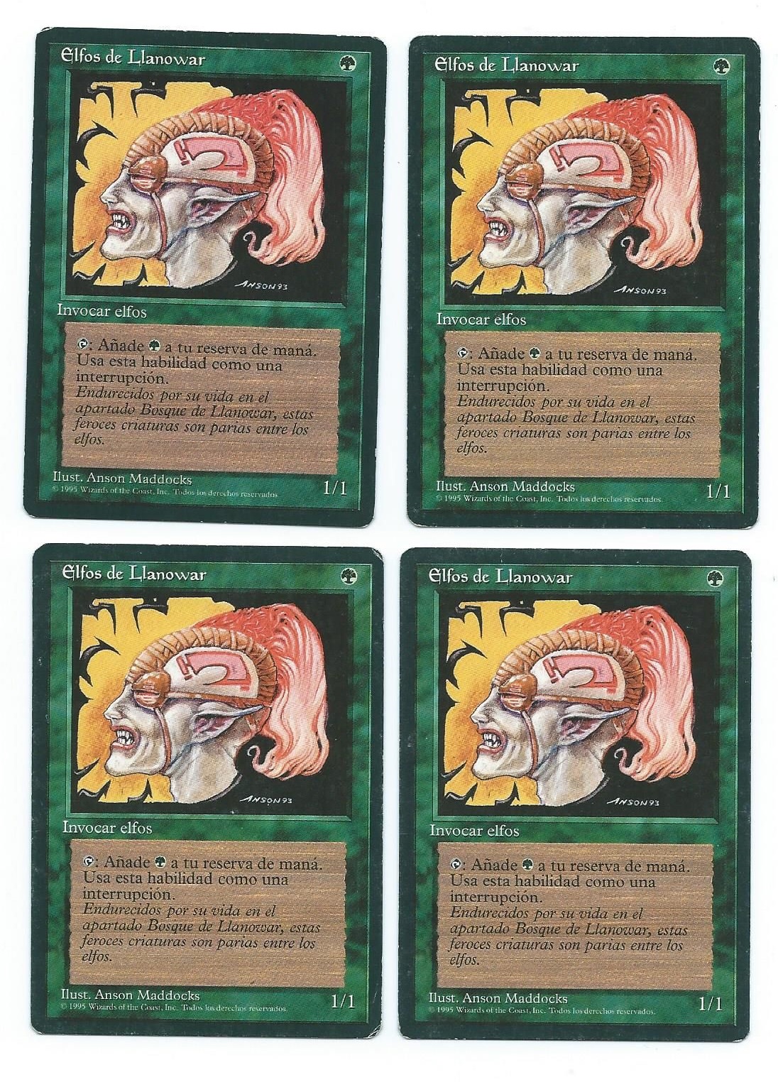 4x Llanowar Elves FBB Spanish Magic the Gathering