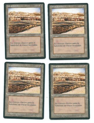 Magic MTG Misprint 4x Burrowing Strip Mine Spanish Cavar Tuneles