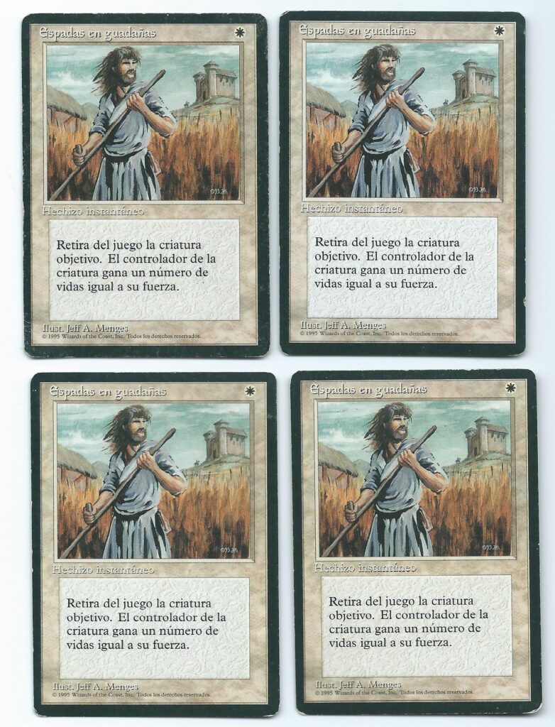 4x FBB Spanish Swords to Plowshares Magic the Gathering Playset