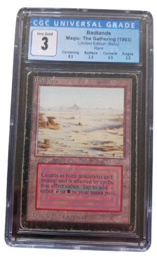 Magic MTG limited edition Beta Badlands dual land graded