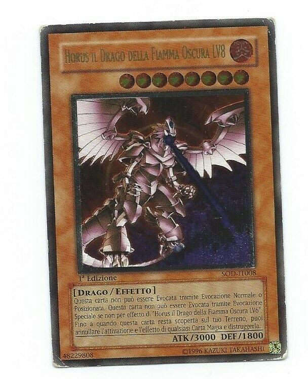 Yugioh! Horus the Black Flame Dragon LV8 ITALIAN Ultimate Rare 1st Ed.  SOD-EN008
