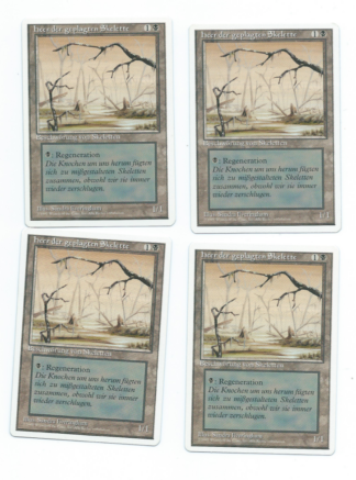 4x Misprint Drudge Skeletons / Swamp  (German)