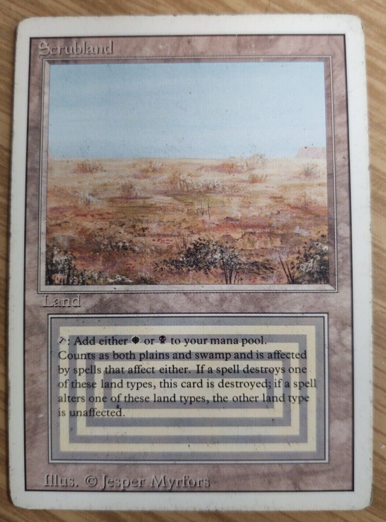 Scrubland デュアルランド Magic-MTG-1x-Revised-Scrubland