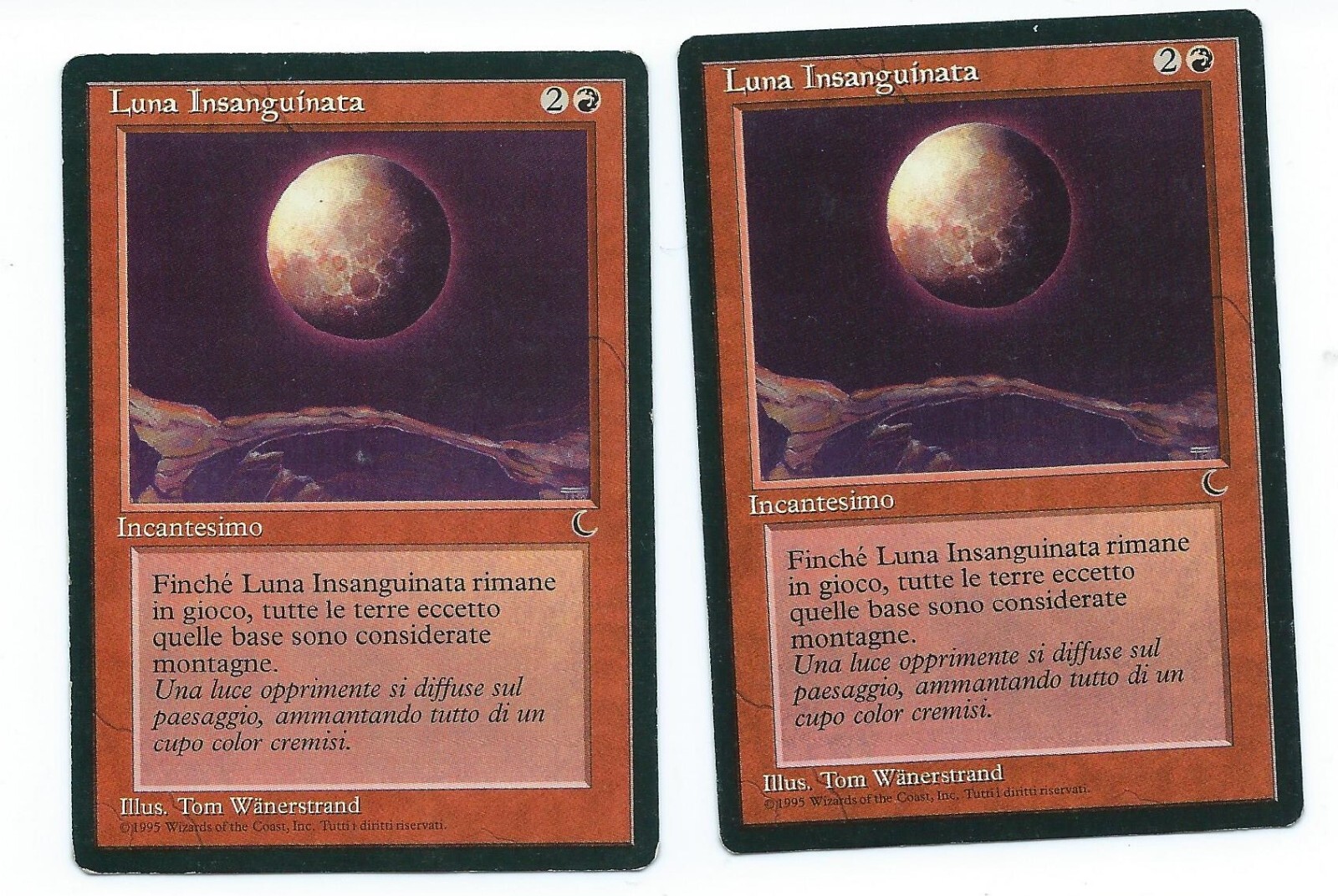 Magic MTG 2x Blood Moon FBB Italian Dark Black Border Vintage www_MoxBeta_com
